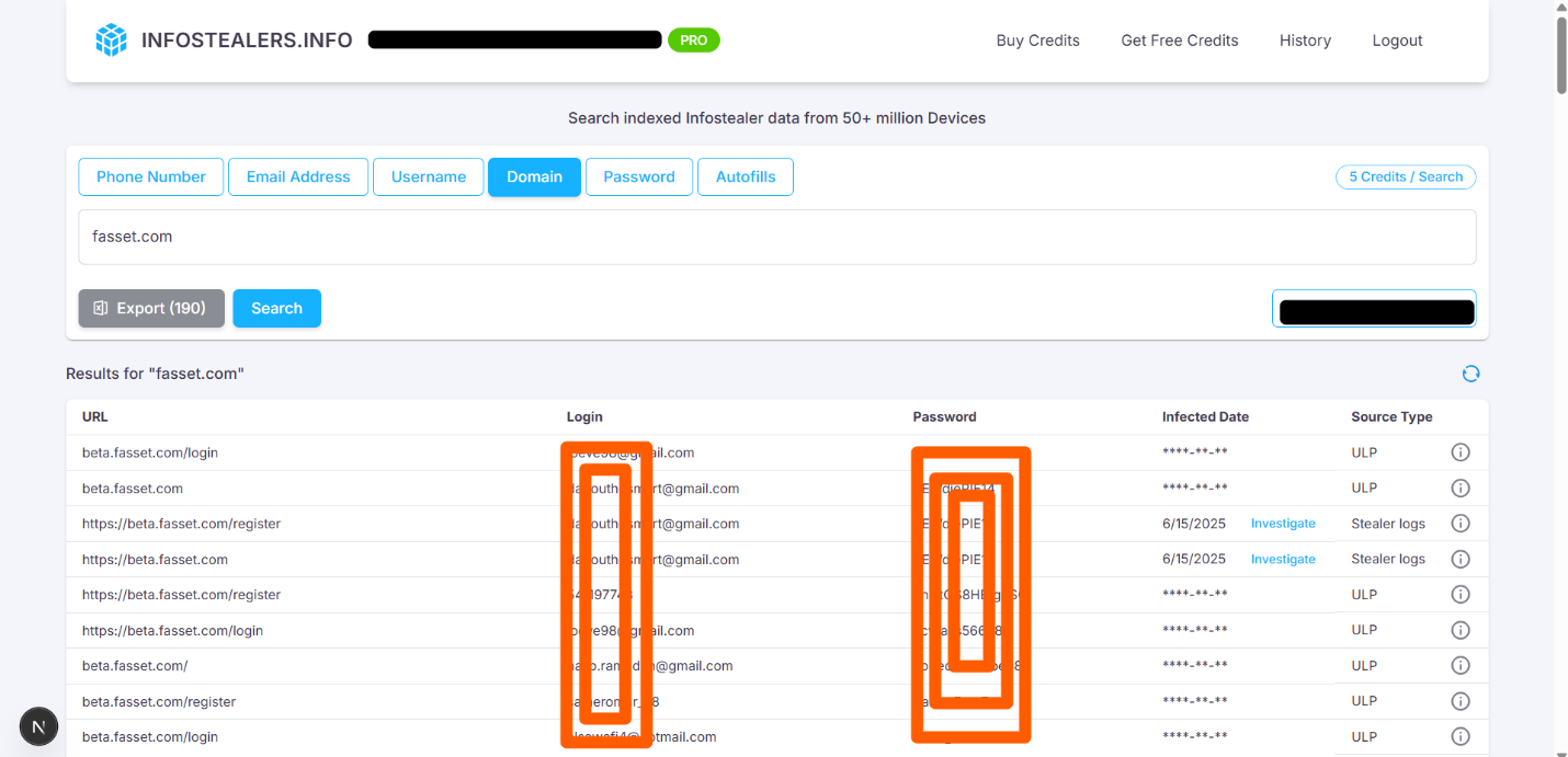 Mapping Vulnerabilities Through Infostealer Intelligence: The Fasset Case Study